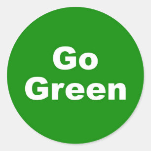 Go Green Sign Classic Round Sticker