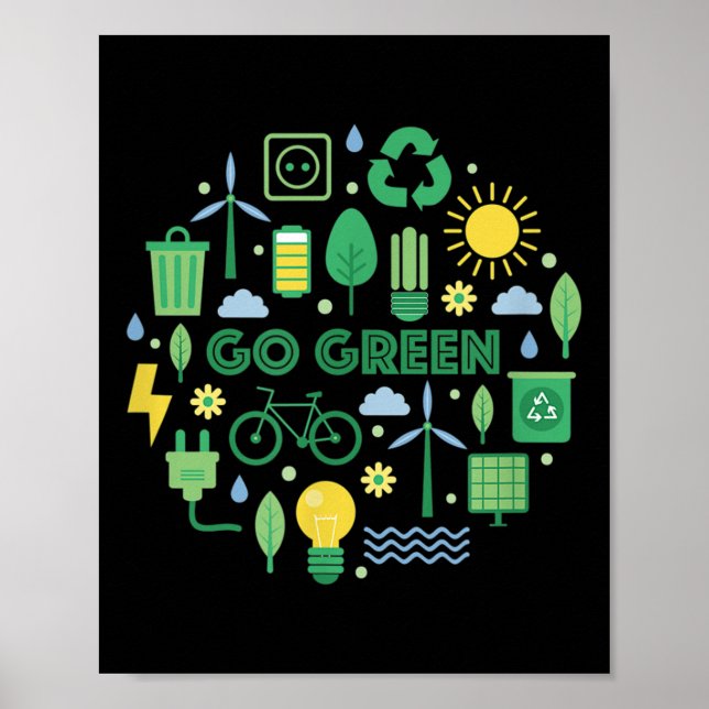 Go Green – Sustainability, Climate Protection, Env Poster (Front)