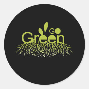 Go Green T-shirt / Earth Day T-shirt Classic Round Sticker