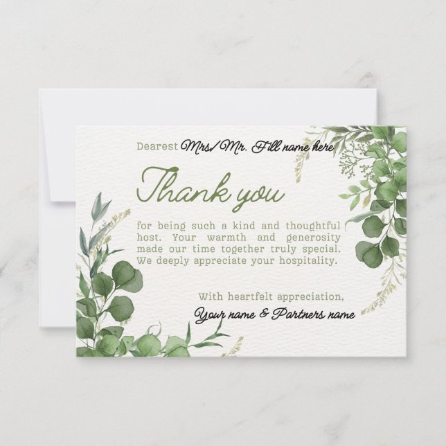 Go Green  Thank You Card (Front)