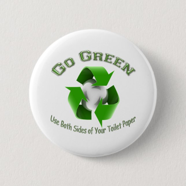 Go Green-Use both sides..... 6 Cm Round Badge (Front)