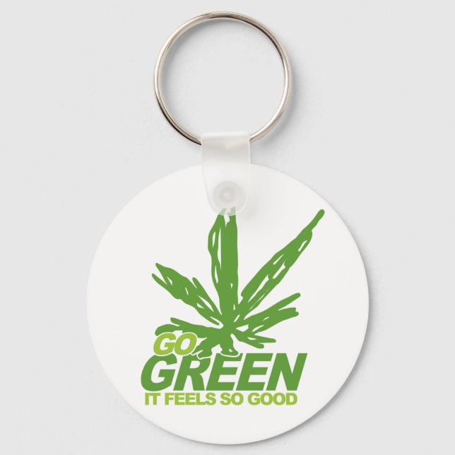 Go Green Weed Key Ring (Front)