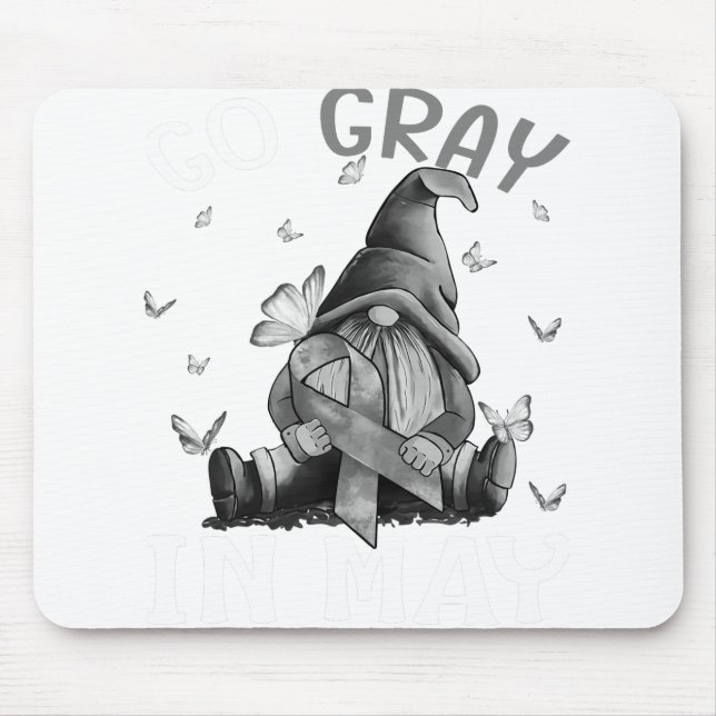 Go Grey in May Brain Cancer Awareness Grey Mouse Mat (Front)