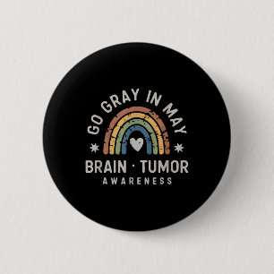 Go Grey In May Brain Tumour Awareness Grunge 6 Cm Round Badge