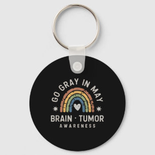 Go Grey In May Brain Tumour Awareness Grunge Key Ring