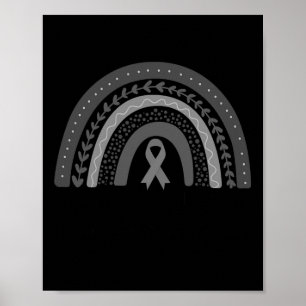 Go Grey In May Rainbow Brain Cancer Tumour Poster