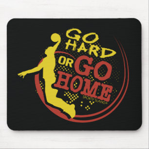 Go Hard or Go Home - Sporty Slang Basketball Mouse Mat