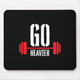 Go Heavier Strength Training Motivation  Mouse Mat