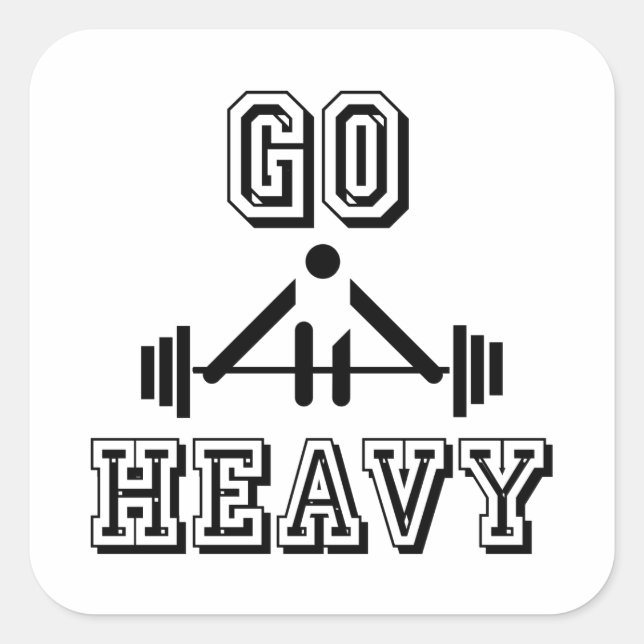 Go heavy square sticker (Front)