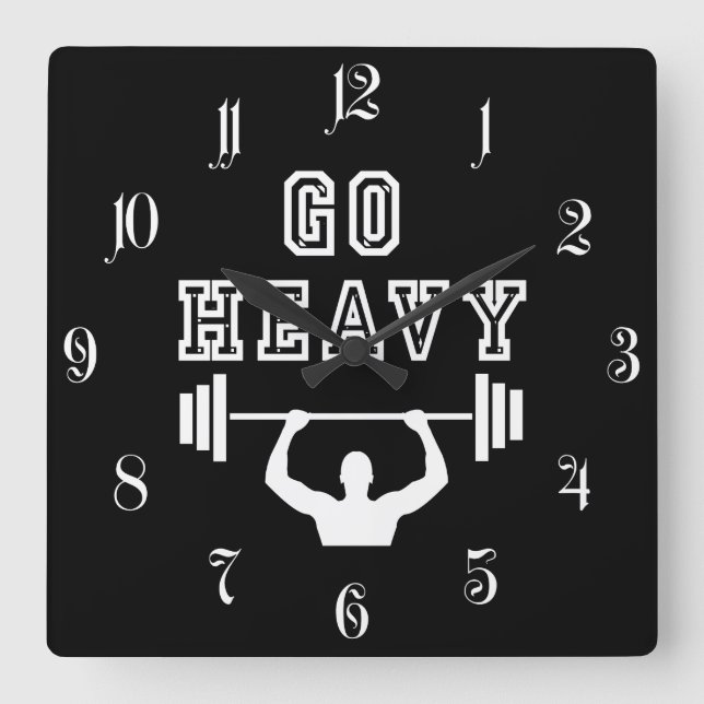 Go heavy square wall clock (Front)
