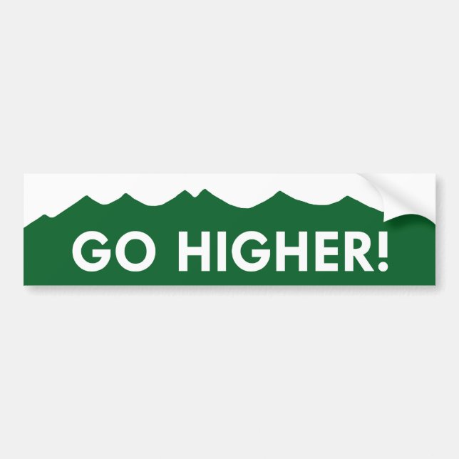 Go Higher! Colorado Mountain Bumper Sticker (Front)