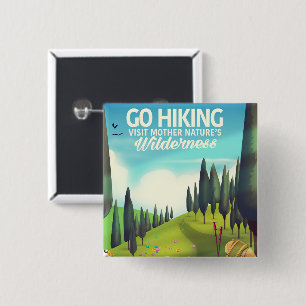 Go Hiking! 15 Cm Square Badge
