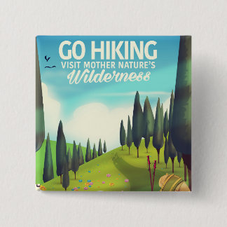 Go Hiking! 15 Cm Square Badge