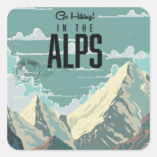 Go Hiking in the Alps Square Sticker