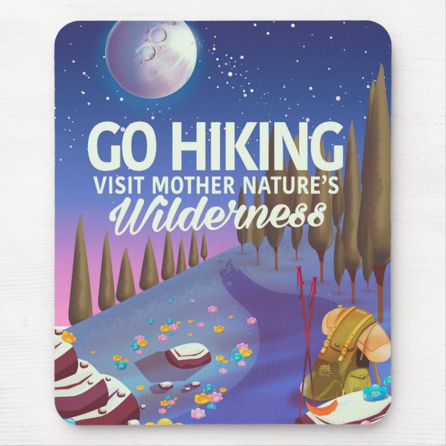 Go Hiking! (Night Edition) Mouse Mat (Front)