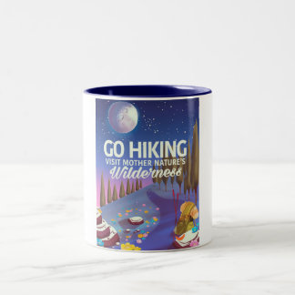 Go Hiking! (Night Edition) Two-Tone Coffee Mug