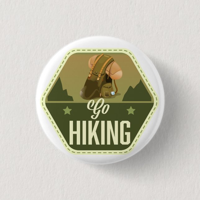 Go hiking Patch 3 Cm Round Badge (Front)