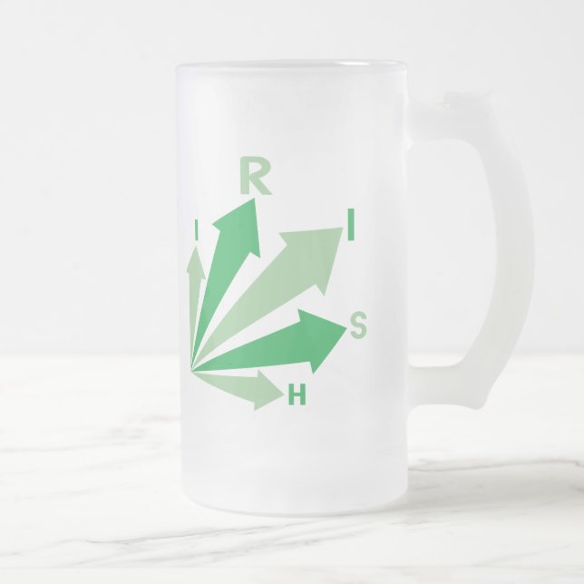 go IRISH! Frosted Glass Beer Mug (Right)