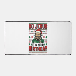 Go Jesus Christmas Birthday Vintage Shirt Desk Mat