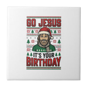 Go Jesus Christmas Birthday Vintage Shirt Tile