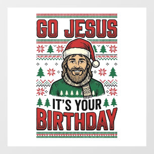 Go Jesus Christmas Birthday Vintage Shirt Window Cling