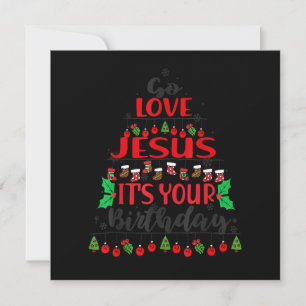 Go Jesus It's Your Birthday Christmas Tree ornamen Invitation