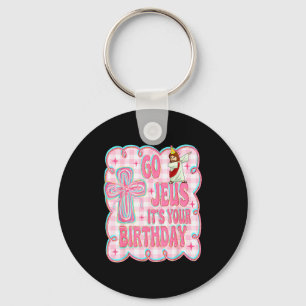 Go Jesus Its Your Birthday Cute Bow Sweater Funny Key Ring
