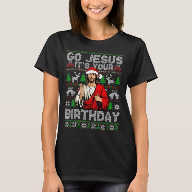 Go Jesus It's Your Birthday Ugly Christmas Sweater (Front)