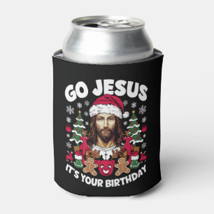 Go Jesus It's Your Birthday Ugly Christmas Sweater Can Cooler