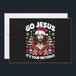 Go Jesus It's Your Birthday Ugly Christmas Sweater Holiday Card<br><div class="desc">Go Jesus It's Your Birthday Ugly Christmas Sweater</div>