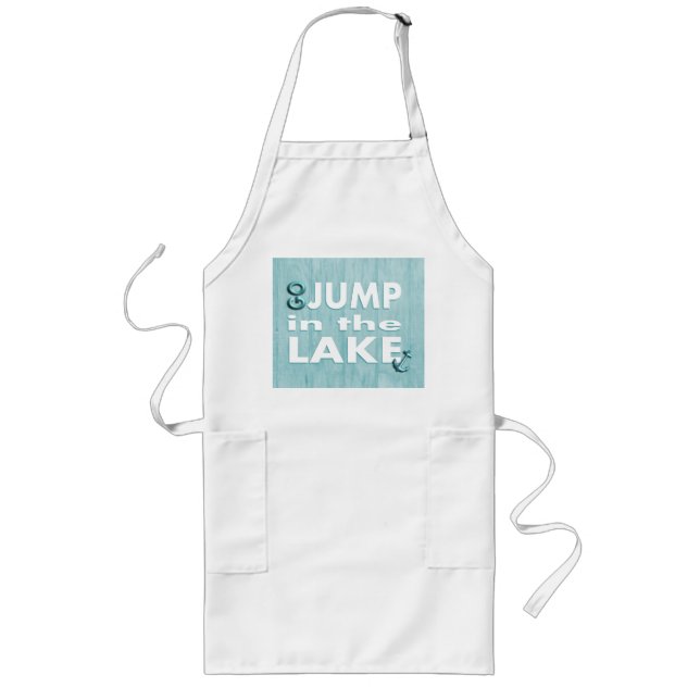 Go Jump In The Lake Beach Theme Kitchen Apron (Front)