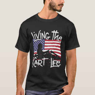 Go K King Racing Racecar Horsepower With Usa Flag T-Shirt