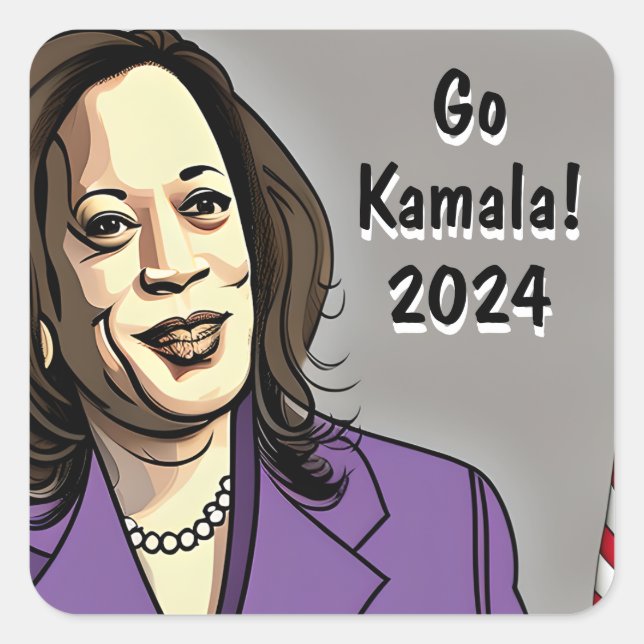 Go Kamala 2024 US Presidential Election Square Sticker (Front)