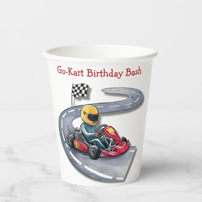 Go-Kart Birthday Bash Paper Cups (Front)