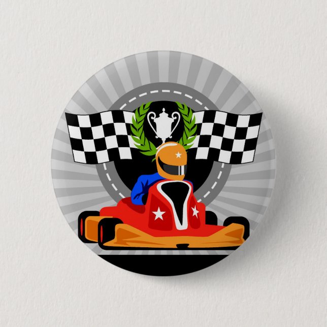 Go Kart birthday favor gift 6 Cm Round Badge (Front)