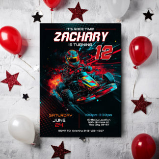Go Kart Birthday Invitation | Racing Invite