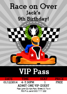 Go Kart Invitations Zazzle Uk