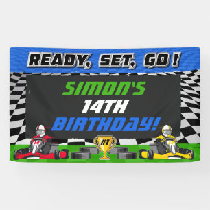 Go Kart Birthday Party Racing  Banner