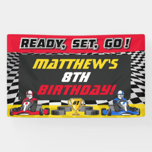 Go Kart Birthday Party Racing  Banner