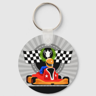 Go Kart button Key ring birthday favour gift