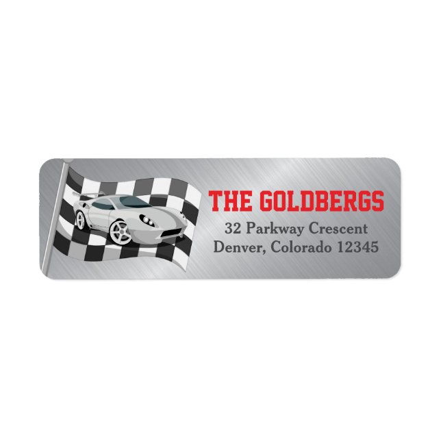 Go-Kart Car Racing Bar Mitzvah Address (Front)