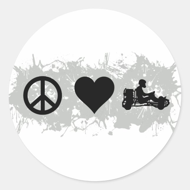 Go kart classic round sticker (Front)