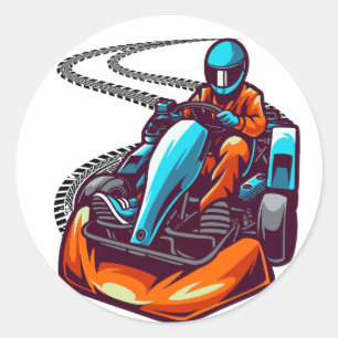 Go kart gift for all the go karting lovers  classic round sticker