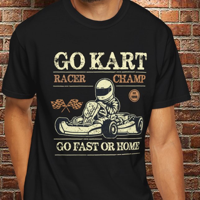 Go-kart Kart Racing Driver Karting Retro Gift  T-Shirt (Creator Uploaded)