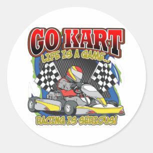 Go Kart Life Classic Round Sticker