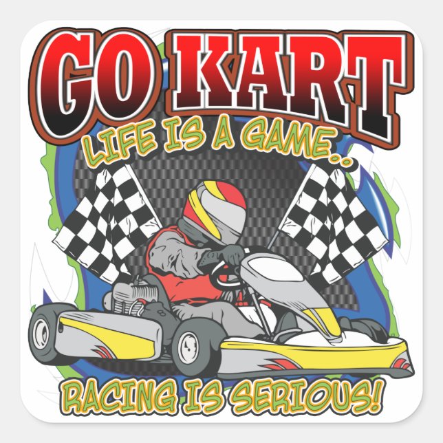 Go Kart Life Square Sticker (Front)