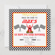 Go Kart Racers in Red, Black and Yellow with Flags