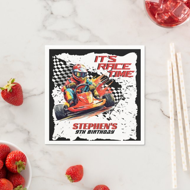 Go Kart Racing Birthday Party Napkin (Insitu)