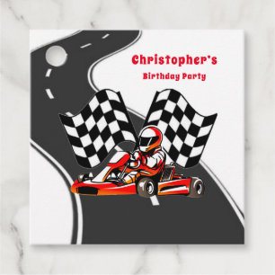 Go Kart Racing Boy Birthday Party  Favour Tags