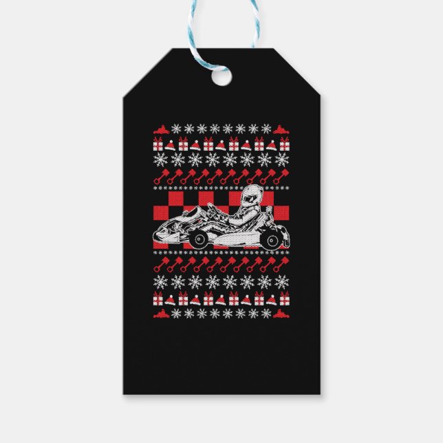 Go Kart Racing Christmas Gift Tags (Front)